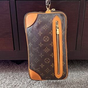 Louis Vuitton Brown and Tan Monogram Toiletry Bag